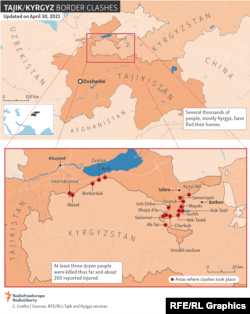 Столкновения на границе Кыргызстана и Таджикистана