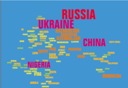 Скриншот карты, опубликованной в докладе Transparency International UK "К вашим услугам".